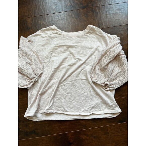 Velvet By Graham & Spencer Light Pink Puff Sleeve Top Sz S - Picture 1 of 6